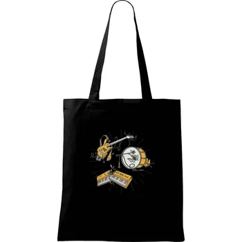 Nákupní taška Rozbitá kapela - Taška bavlněná - 42 x 38 cm ( Černá )