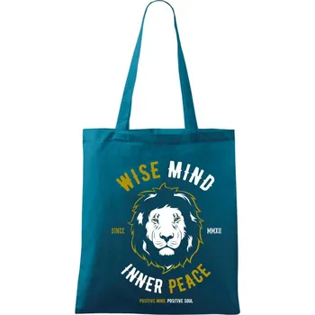 Lion wise - Taška bavlněná - 42 x 38 cm ( Petrolejová )
