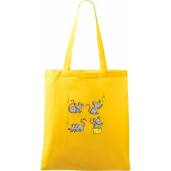 Myš a sýr - Taška bavlněná - 42 x 38 cm ( Žlutá )