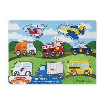 Dřevěná hračka Dřevěné puzzle Dopravní prostředky (cs, Melissa & Doug)