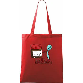 BFF nugeta a lžička - Taška bavlněná - 42 x 38 cm ( Červená )