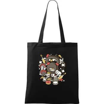 Nákupní taška Činkátor - Taška bavlněná - 42 x 38 cm ( Černá )