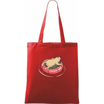 Nákupní taška Ježek relax - Taška bavlněná - 42 x 38 cm ( Červená )