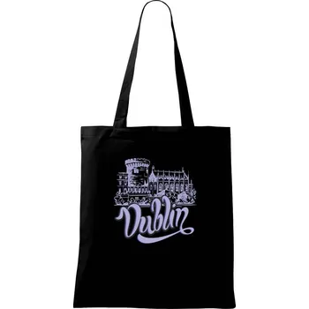 Dublin Ireland Lettering - Taška bavlněná - 42 x 38 cm ( Černá )