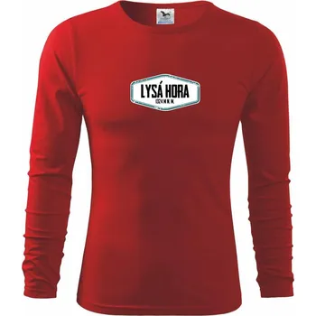 Chlapecké tričko Hora Lysá hora - Triko dětské Long Sleeve - 122 cm/6 let ( Červená )