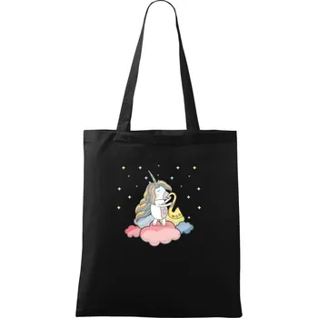 Nákupní taška Saxofon jednorožec - Taška bavlněná - 42 x 38 cm ( Černá )
