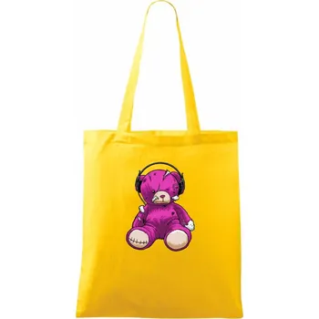 Potrhaný medvídek - Taška bavlněná - 42 x 38 cm ( Žlutá )