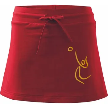 Dámská sukně Volejbal zlatá - Sportovní sukně - two in one - XL ( Červená )