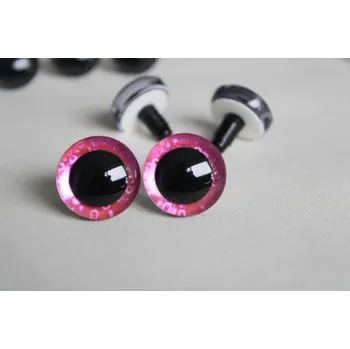 Bezpečnostní očka 3D lesklá pink 16mm (Bezpečnostní očka 3D lesklá pink 16mm)