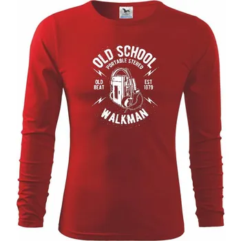 Chlapecké tričko Old School Walkman - Triko dětské Long Sleeve - 122 cm/6 let ( Červená )