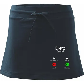 Dámská sukně Dieta volá - Sportovní sukně - two in one - S ( Námořní modrá (velmi tmavá - téměř černá) )