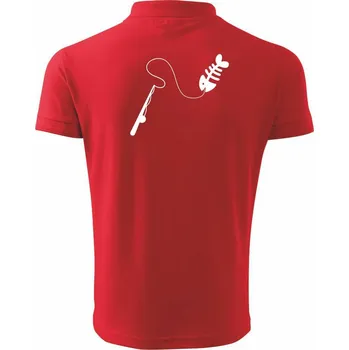 Pánská košile Rybaření - Prut - Polokošile pánská Pique Polo 203 - 3XL ( Červená )
