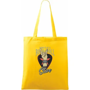 Born to be a Rock and Roll Star - Taška bavlněná - 42 x 38 cm ( Žlutá )