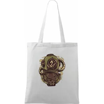 Starý potapěčský skafandr - Taška bavlněná - 42 x 38 cm ( Bílá )