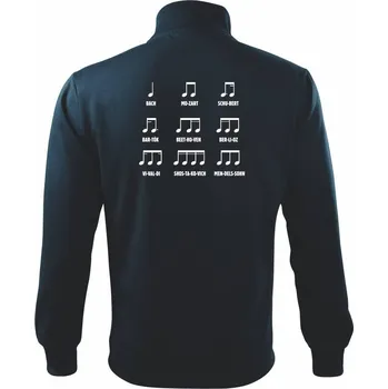 Pánská mikina Noty skladatele - Mikina bez kapuce Adventure - L ( Námořní modrá (velmi tmavá - téměř černá) )