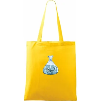 Velryba v pytlíku - Taška bavlněná - 42 x 38 cm ( Žlutá )