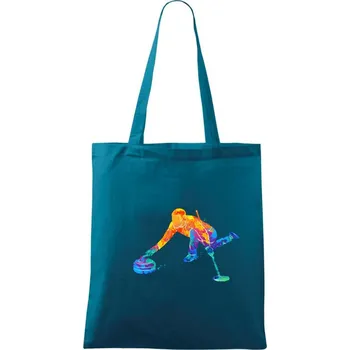 Curling splash - Taška bavlněná - 42 x 38 cm ( Petrolejová )