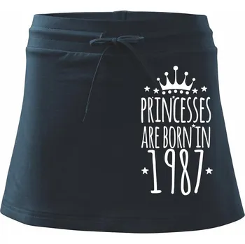 Dámská sukně Princesses are born in 1987 - Sportovní sukně - two in one - L ( Námořní modrá (velmi tmavá - téměř černá) )