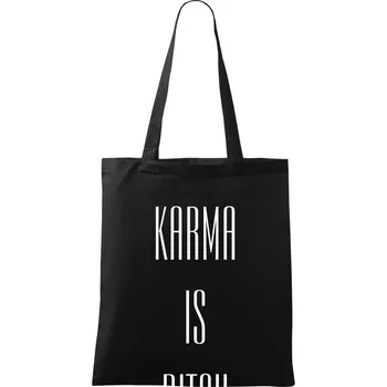 Nákupní taška Karma nápis velký - Taška bavlněná - 42 x 38 cm ( Černá )