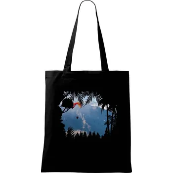 Nákupní taška Fotka paragliding barevná - Taška bavlněná - 42 x 38 cm ( Černá )