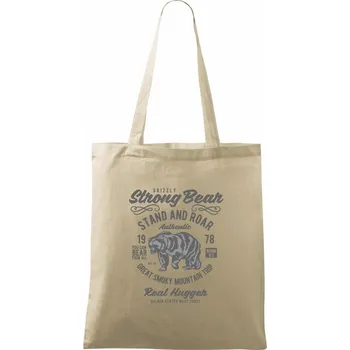 Nákupní taška Strong Bear - Taška bavlněná - 42 x 38 cm ( Naturální )