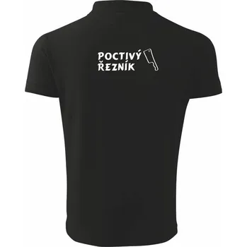 Pánská košile Poctivý řezník - Polokošile pánská Pique Polo 203 - 3XL ( Černá )