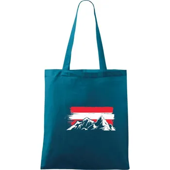 Rakouské hory - Taška bavlněná - 42 x 38 cm ( Petrolejová )