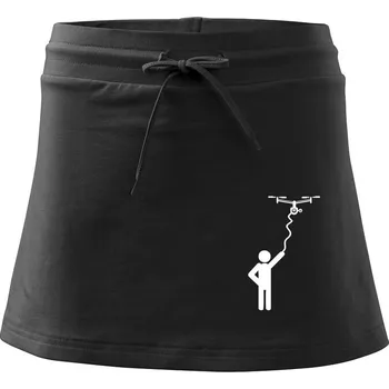 Dámská sukně Dron na kabelu - Sportovní sukně - two in one - XL ( Černá )