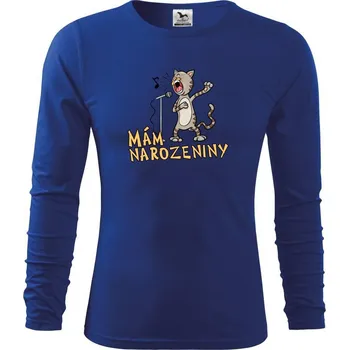 Chlapecké tričko Mám narozeniny kočka - Triko dětské Long Sleeve - 122 cm/6 let ( Královská modrá )
