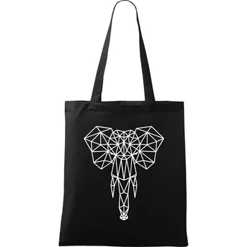 Geometrie - slon chobot - Taška bavlněná - 42 x 38 cm ( Černá )