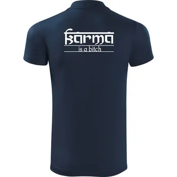 Pánská košile Karma Indický nápis - Polokošile Victory sportovní (dresovina) - 2XL ( Námořní modrá (velmi tmavá - téměř černá) )