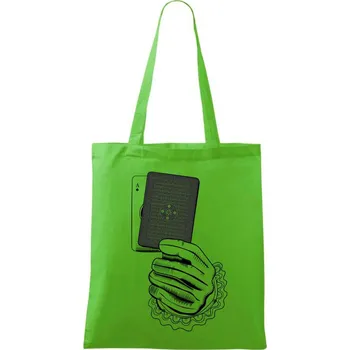 Nákupní taška Poker ruka - Taška bavlněná - 42 x 38 cm ( Apple Green )