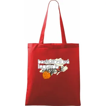 Nákupní taška Basketbalová legenda - Taška bavlněná - 42 x 38 cm ( Červená )