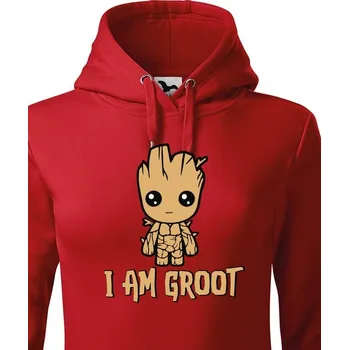 Dámská mikina Dámská mikina Groot z filmu Strážci galaxie 2, Barva Červená, Velikost M, Canvas Dámská mikina Bezvatriko.cz 0072