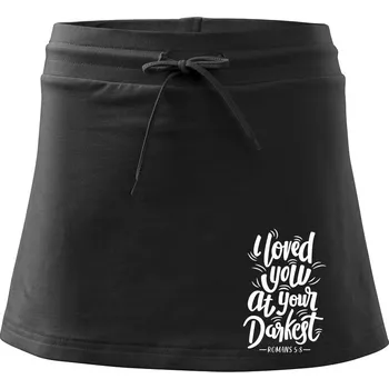 Dámská sukně I loved you at your darkest - Sportovní sukně - two in one - XL ( Černá )