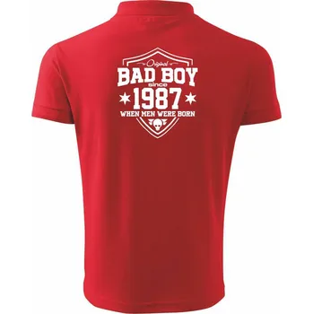 Pánská košile Bad boy since 1987 - Polokošile pánská Pique Polo 203 - 3XL ( Červená )