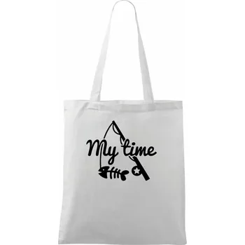 Rybaření - My time - Taška bavlněná - 42 x 38 cm ( Bílá )