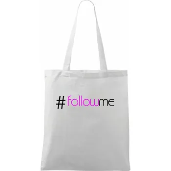 Hashtag follow me - Taška bavlněná - 42 x 38 cm ( Bílá )