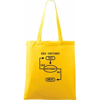 Nákupní taška Sex diagram - Taška bavlněná - 42 x 38 cm ( Žlutá )