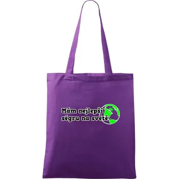Mám nejlepší ségru na světě - Taška bavlněná - 42 x 38 cm ( Fialová )