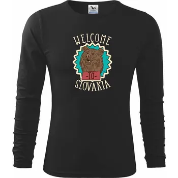 Chlapecké tričko Welcome to Slovakia - Triko dětské Long Sleeve - 104-110cm / 3-4 roky ( Černá )