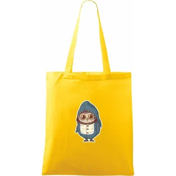 Sova jako žralok - Taška bavlněná - 42 x 38 cm ( Žlutá )