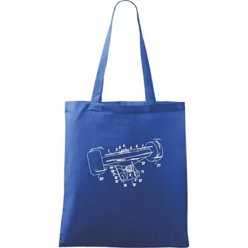 Nákupní taška Skateboard nákres kolečka - Taška bavlněná - 42 x 38 cm ( Královská modrá )