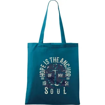 Hope Is The Anchor - Taška bavlněná - 42 x 38 cm ( Petrolejová )