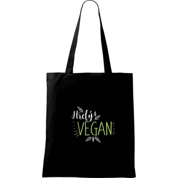 Nákupní taška Hrdý vegan - Taška bavlněná - 42 x 38 cm ( Černá )