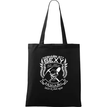 Nákupní taška Nesnáším být sexy - horník - Taška bavlněná - 42 x 38 cm ( Černá )
