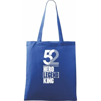 Nákupní taška Hero, Legend, King x Queen 1952 - Taška bavlněná - 42 x 38 cm ( Královská modrá )