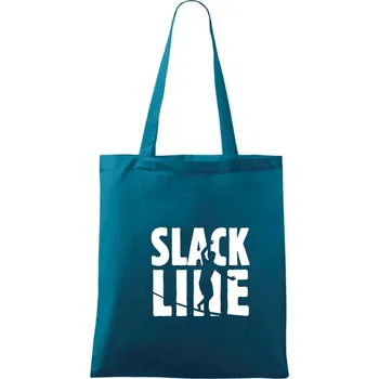 Slackline nápis - Taška bavlněná - 42 x 38 cm ( Petrolejová )