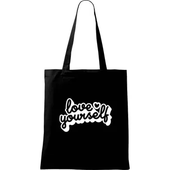 Nákupní taška Love Yourself - Taška bavlněná - 42 x 38 cm ( Černá )