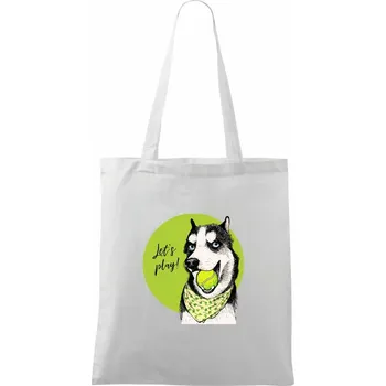 Husky - lets play - Taška bavlněná - 42 x 38 cm ( Bílá )